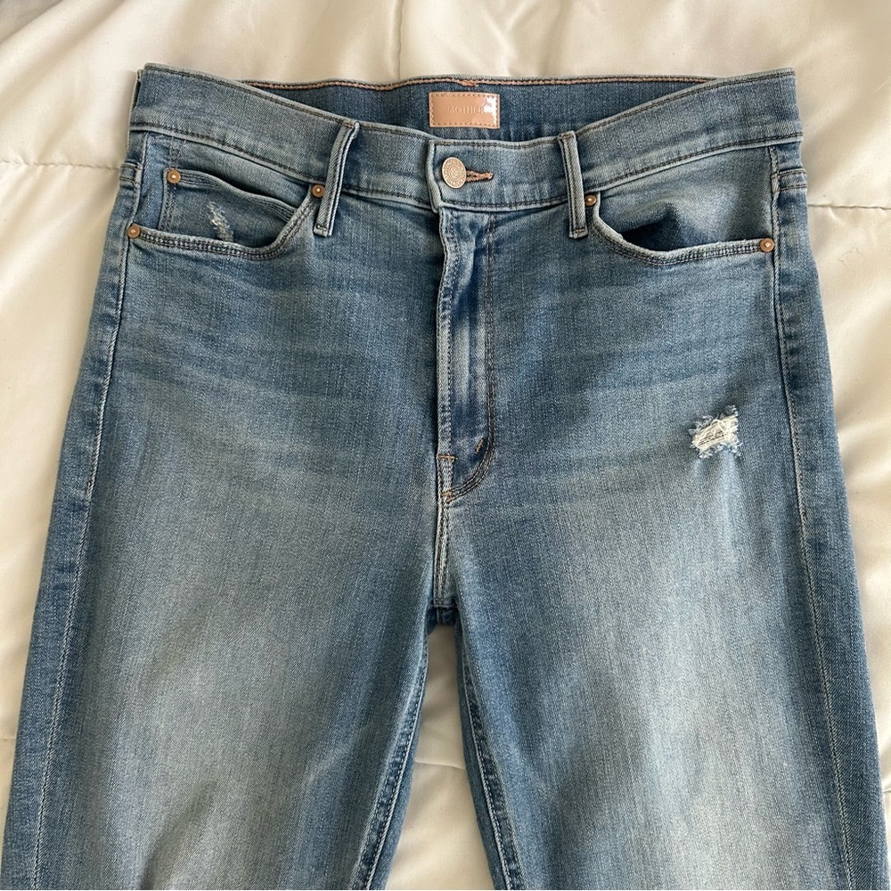 Mother Mid Rise Dazzler Ankle Fray jeans Weekend Kitten 30 - Picture 4 of 15